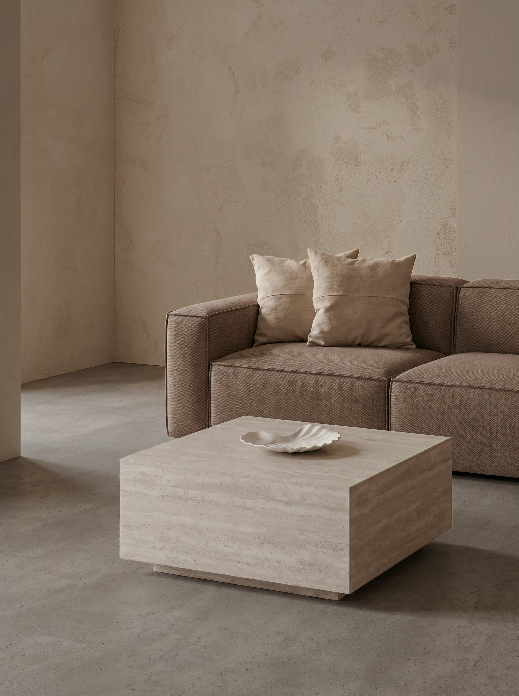 Cubo Couchtisch M Travertino